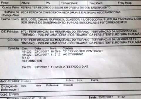 Aluno tem tímpano rompido após levar socos de 'ex' em escola 