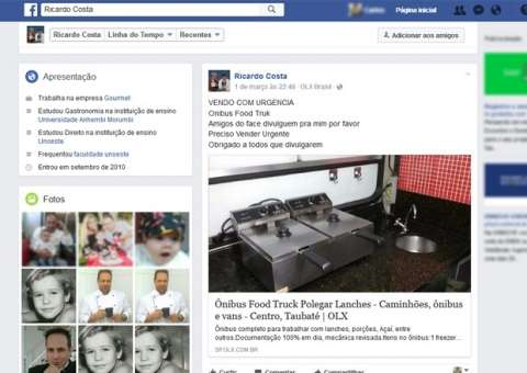 Para sanar dívida em pensão, ex-Polegar Ricardo Costa põe food truck à venda