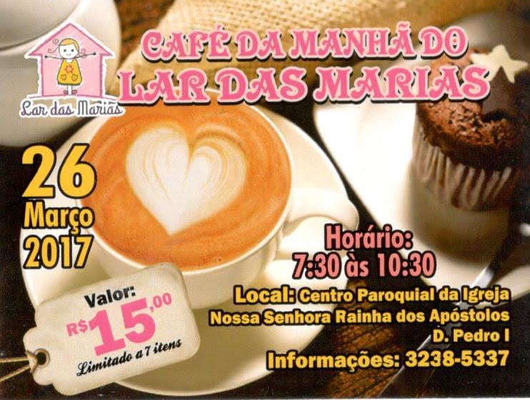  Lar das Marias realizará primeiro café beneficente de 2017