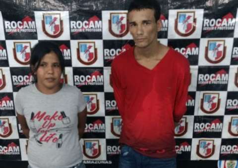 Casal é preso acusado de tentar roubar mototaxista após forjar corrida em Manaus