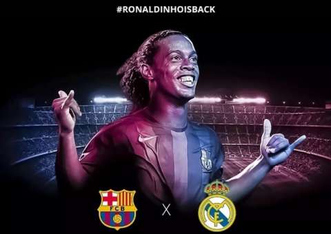 Ronaldinho Gaúcho volta aos campos como destaque do Barça contra o Real Madrid