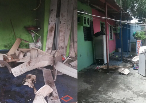 Criança é deixada sozinha e casa acaba pegando fogo em Manaus