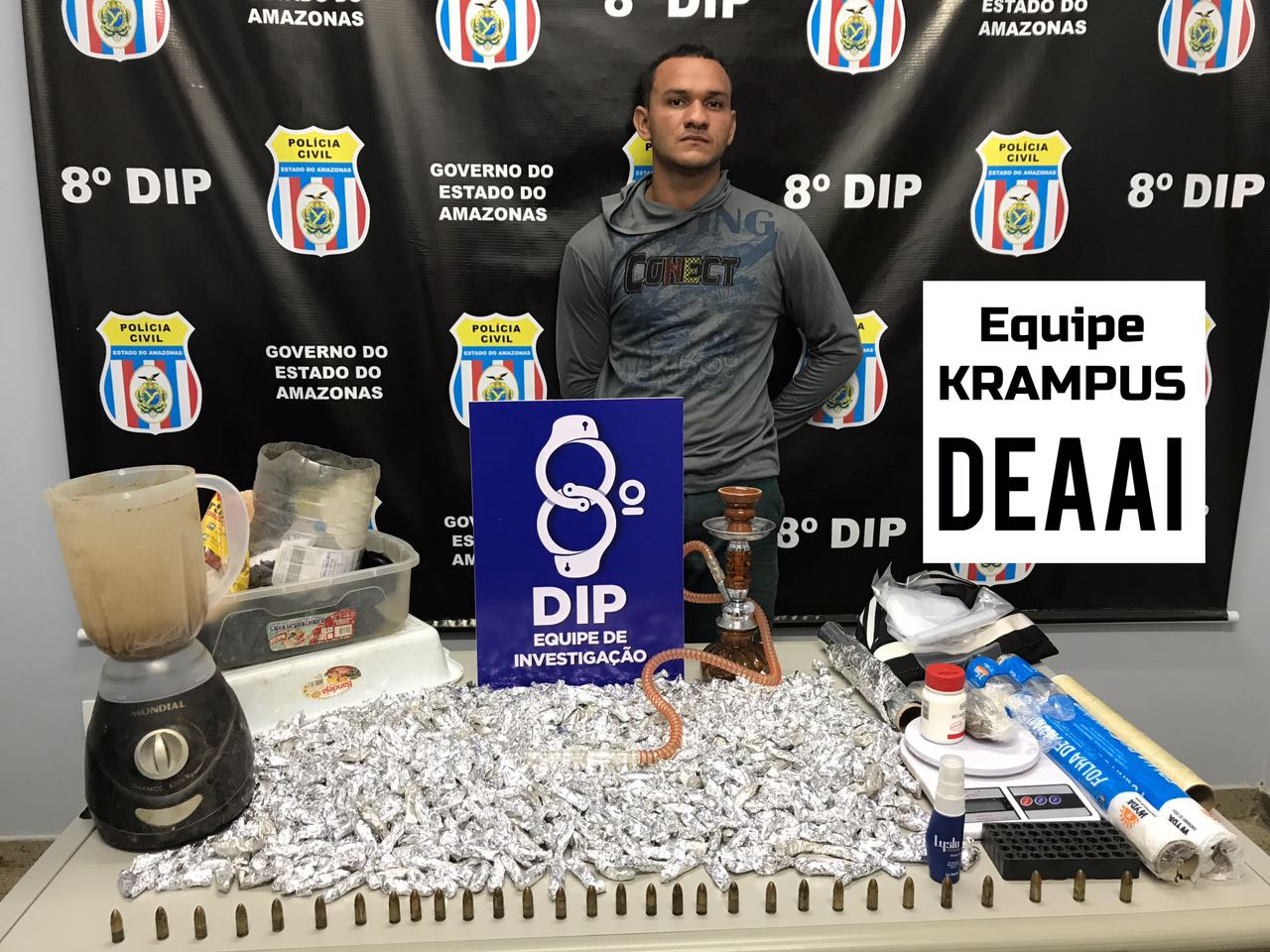 Suspeito de executar dois homens é preso com drogas e munições em Manaus