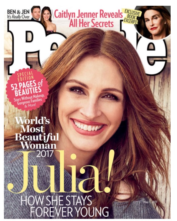 Julia Roberts é eleita a mulher mais bonita do mundo pela quinta vez