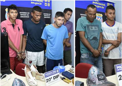 Seis pessoas são presas por tráfico de drogas e roubos em Manaus