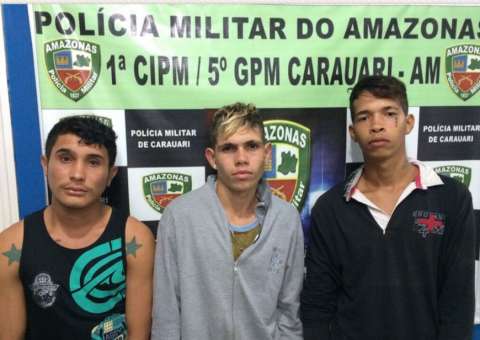 Trio é preso suspeito de cobrar pedágio em ruas do interior do Amazonas 