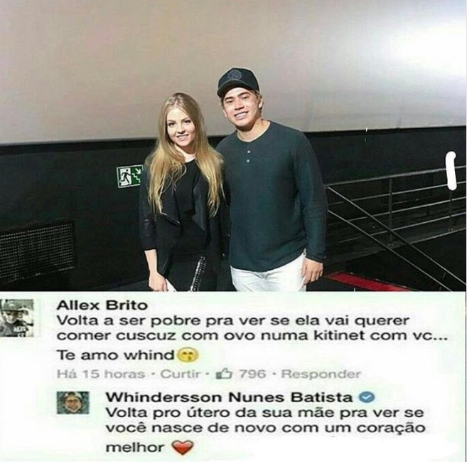 Whindersson Nunes rebate comentário de fã sobre noiva estar com ele por dinheiro