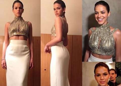 Belíssima, Bruna Marquezine surpreende com barriga sarada em baile de celebridades