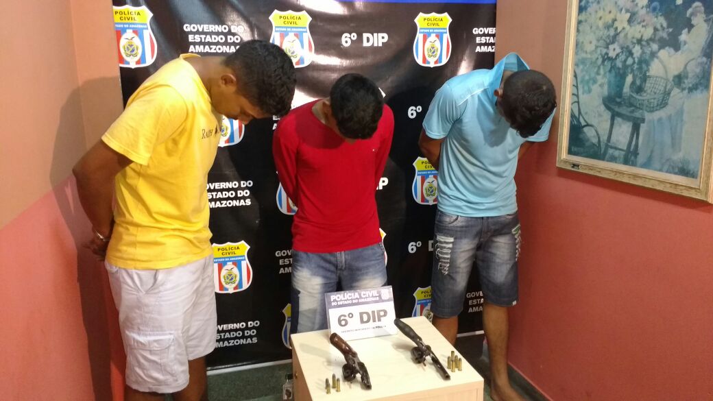 Trio é preso suspeito de cometer vários roubos em Manaus