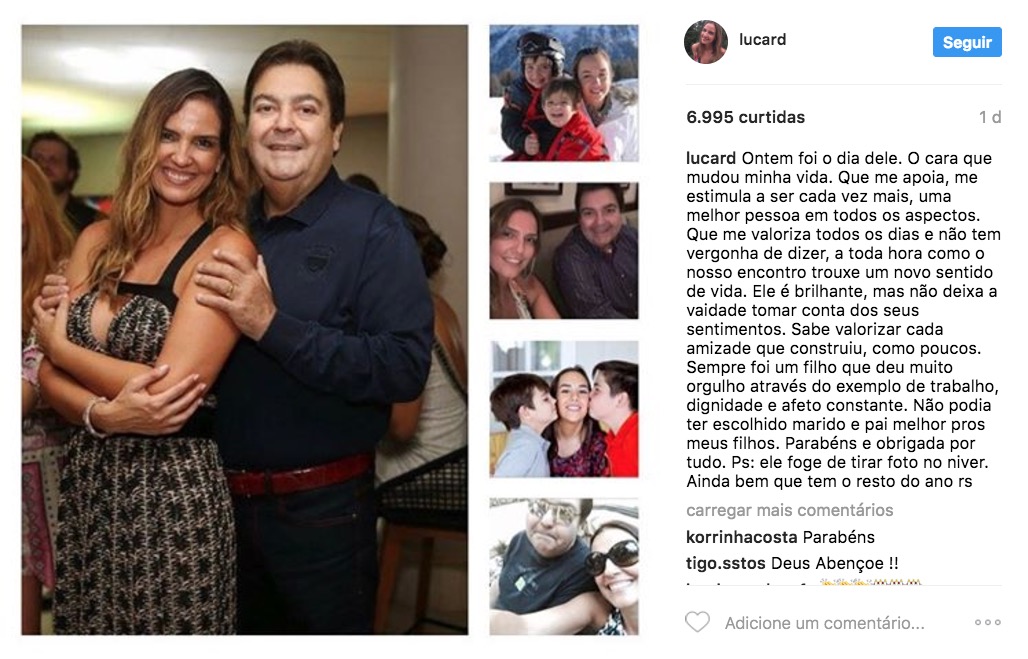  Faustão completa 67 anos com declaração de amor da esposa