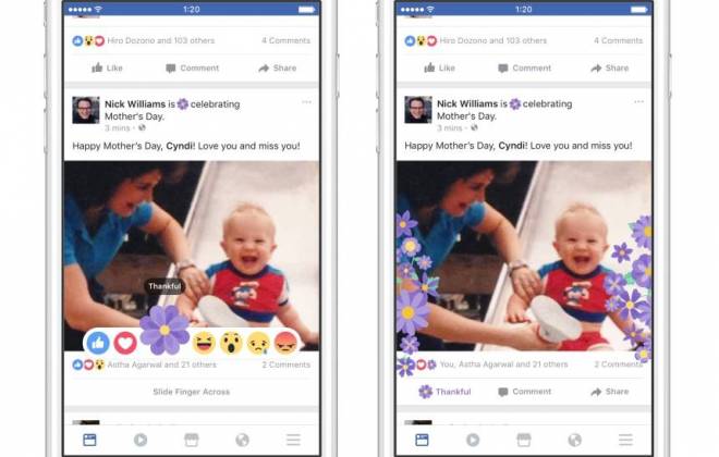 Facebook traz de volta botão de 'gratidão' para o Dia das Mães