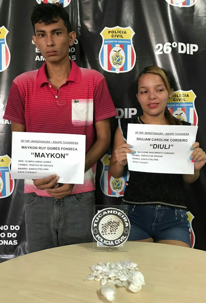 Casal é preso com mais de 50 trouxinhas de drogas em Manaus