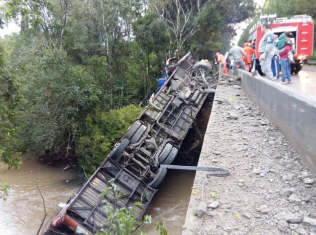Ônibus de cantor sertanejo tomba e deixa 2 mortos e 7 feridos