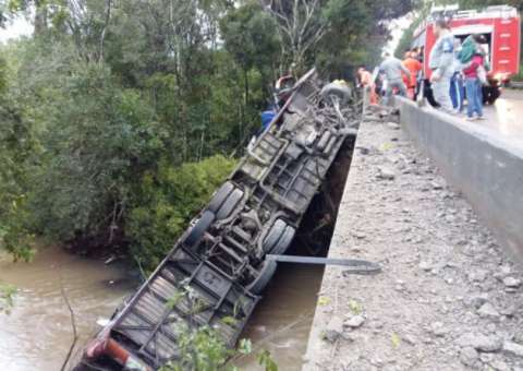 Ônibus de cantor sertanejo tomba e deixa 2 mortos e 7 feridos