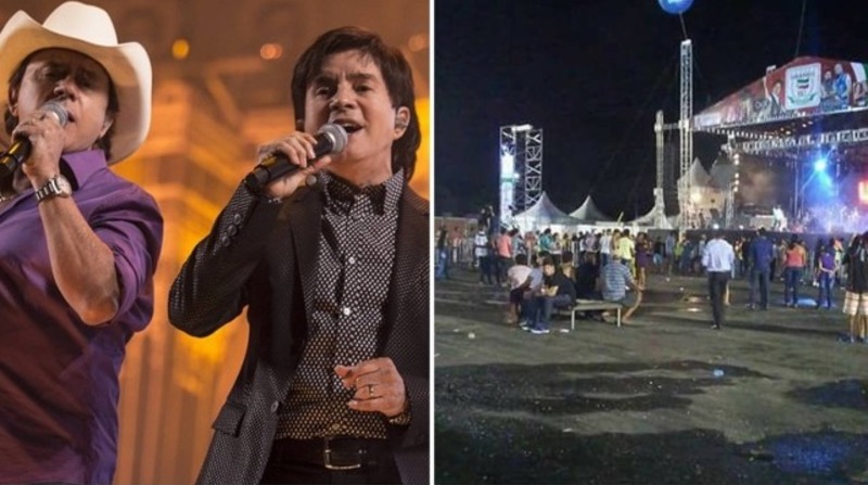 Show gratuito de Chitãozinho e Xororó fica vazio no Mato Grosso