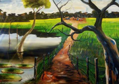 Exposição reúne surreal e abstrato em telas e esculturas em shopping de Manaus