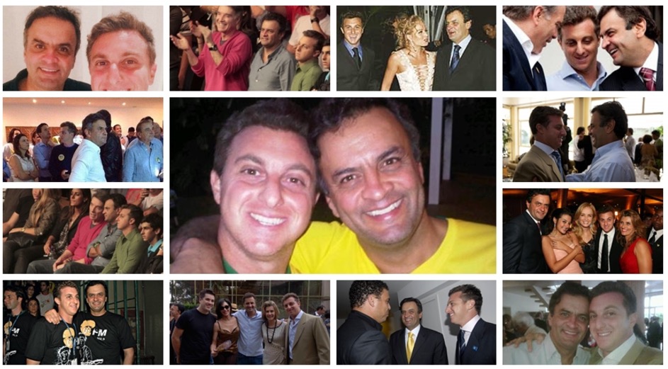 Após escândalos, Luciano Huck apaga fotos com Aécio Neves e é zoado nas redes sociais