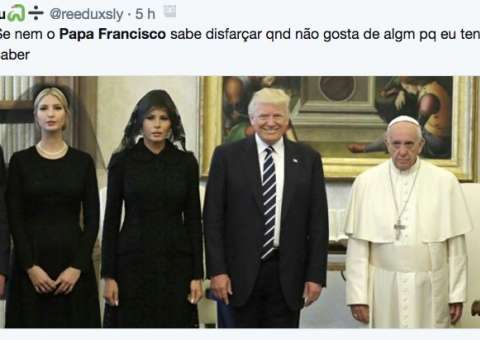 Expressão de Papa Francisco em foto com Trump bomba na internet. Veja memes
