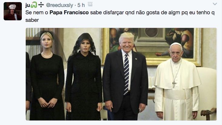 Expressão de Papa Francisco em foto com Trump bomba na internet. Veja memes