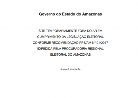MPF-AM afirma que não determinou retirada de sites governamentais do ar