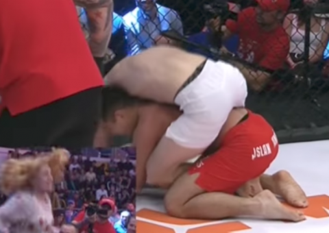 Lutador de MMA é massacrado em ringue e mãe tem atitude chocante