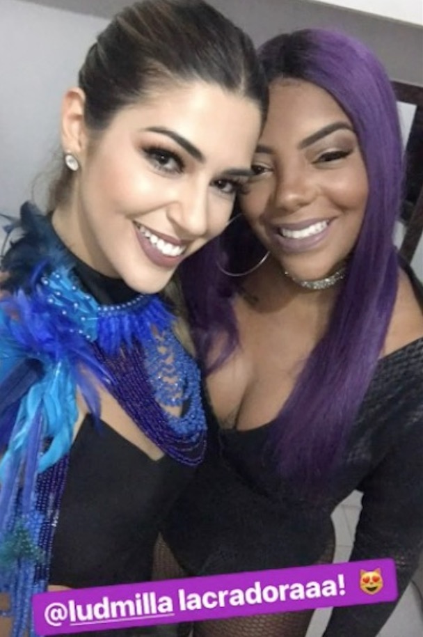 Ex-BBB Vivian tieta Ludmilla durante show de cantora em Manaus; vídeo