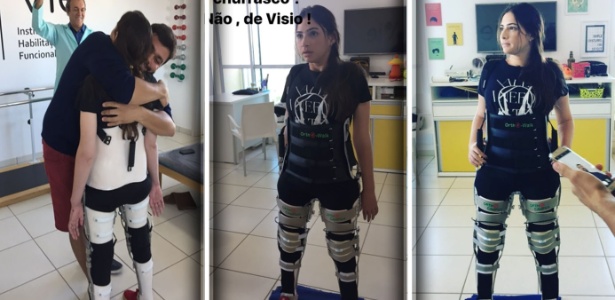 Laís Souza se emociona ao ficar em pé durante tratamento após acidente