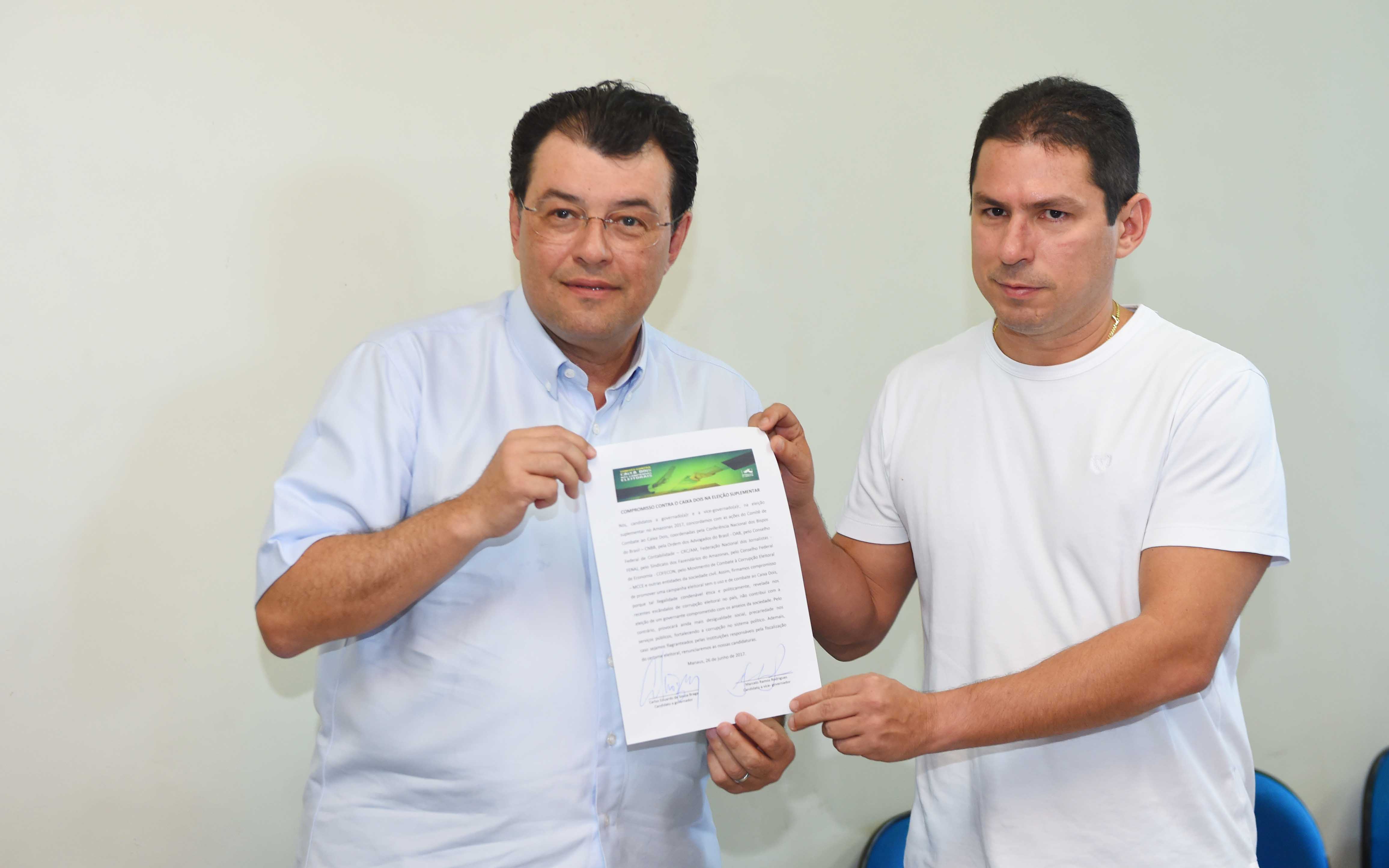 Eduardo Braga e Marcelo Ramos assinam carta contra o caixa dois