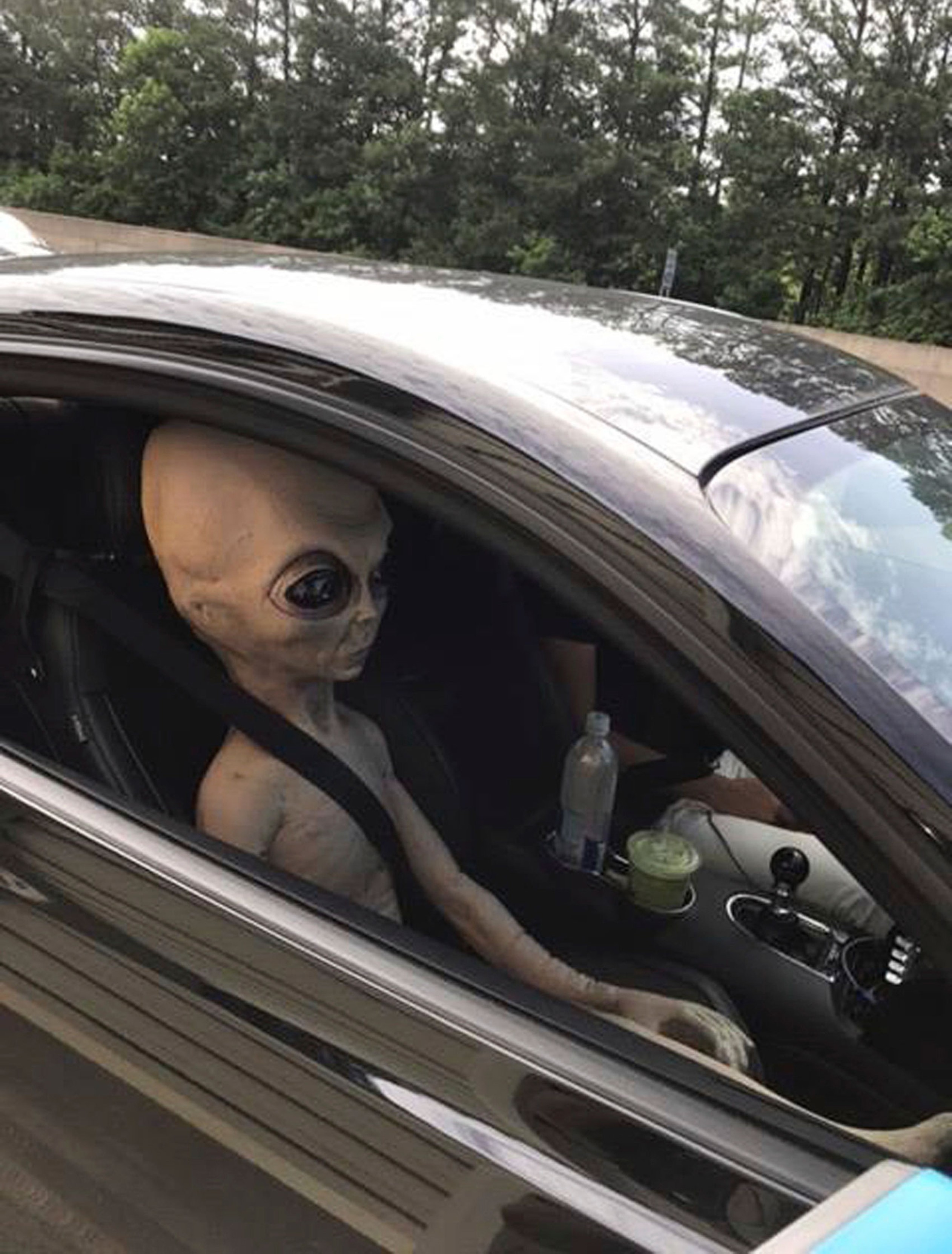 Motorista é flagrado em alta velocidade com 'ET' no banco do passageiro