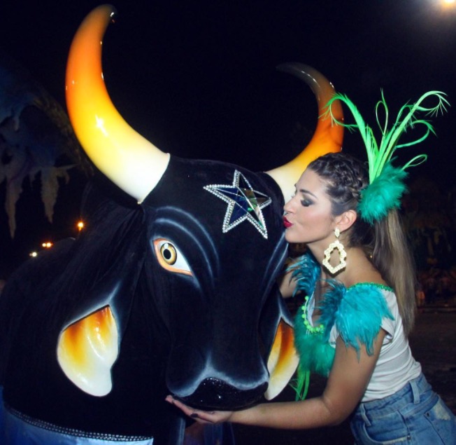 Ex-BBB Vivian Amorim “pira” com vitória do Caprichoso em Parintins