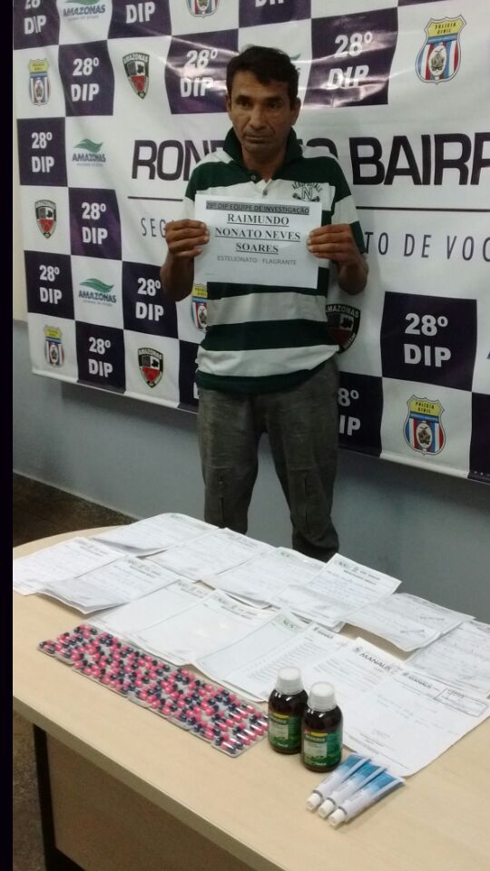 Homem é preso em flagrante por usar falsas receitas para conseguir remédios em Manaus