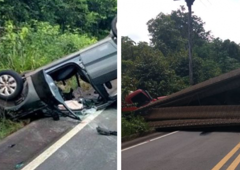 Colisão entre carreta e carro deixa feridos na BR-174