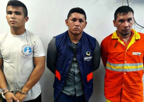 Com fardas de gari e agente de saúde, suspeitos são presos com revólveres e terçado em Manaus