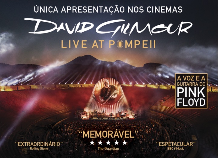 Filme-concerto David Gilmour: Live in Pompeii tem exibição única nas telas do UCI 