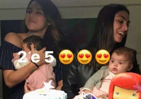 Yanna Lavigne e Bruno Gissoni comemoram dois meses da filha com festa