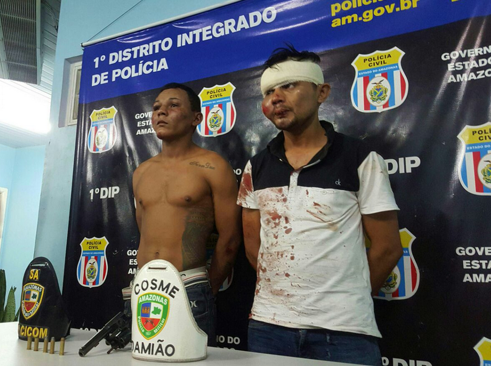Suspeitos de assaltar comerciante e atirarem em policiais são espancados no Centro de Manaus
