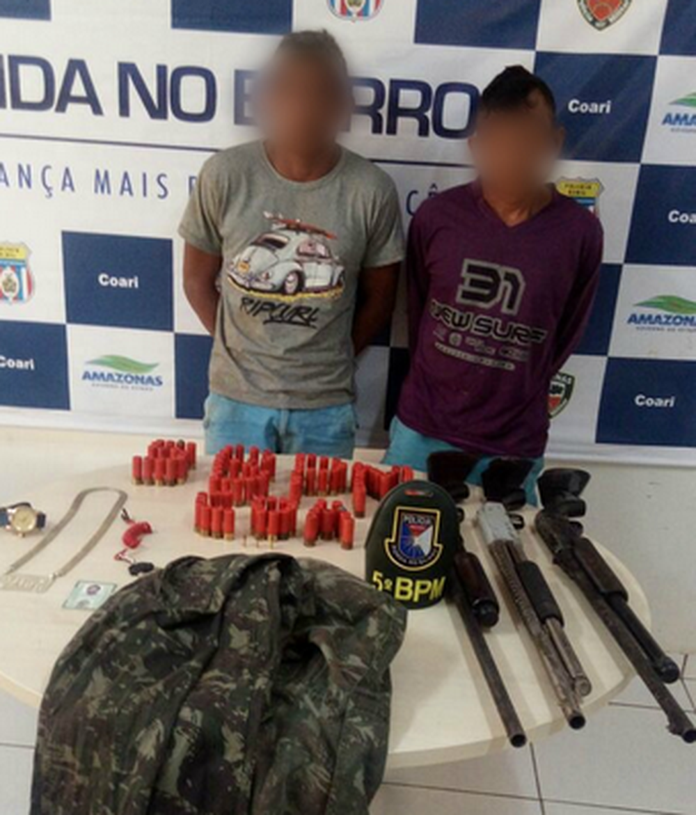 No Amazonas, suspeitos de pertencer a bando de piratas são presos com armas e munições