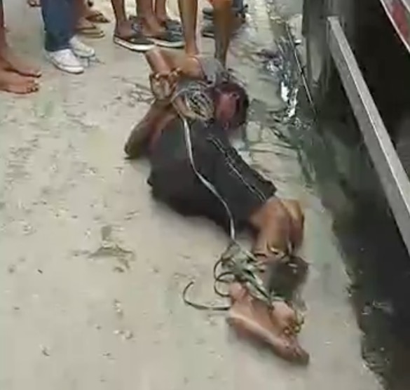 Suspeito de tentar furtar caminhão é espancado por populares em avenida de Manaus