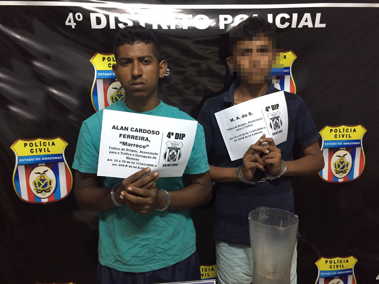 'Marreco' e adolescente são detidos por tráfico de drogas na zona Leste de Manaus 