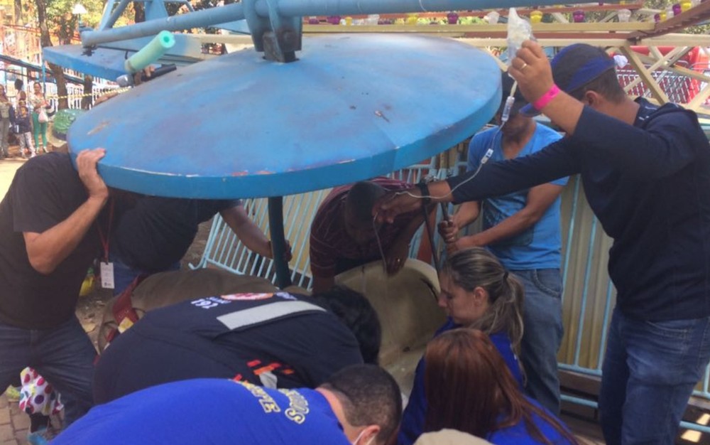 Crianças e adolescentes ficam feridas após acidente com brinquedo no Parque 