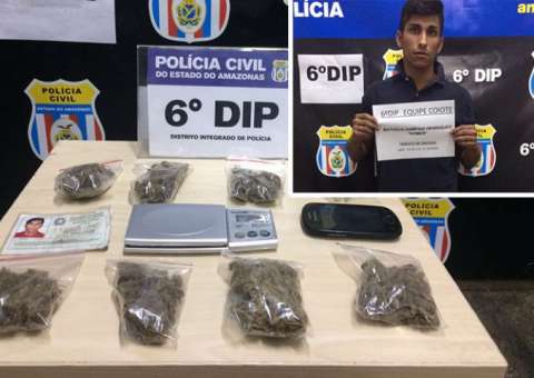 Em Manaus jovem é preso após ser flagrado vendendo drogas em redes sociais