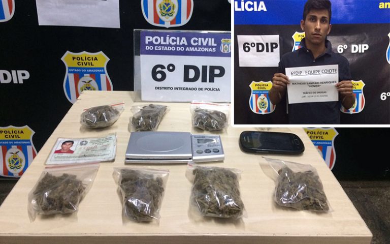 Em Manaus jovem é preso após ser flagrado vendendo drogas em redes sociais