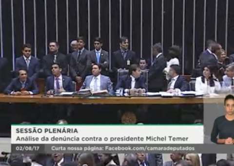 AO VIVO: Câmara inicia sessão para votar parecer de denúncia contra Temer