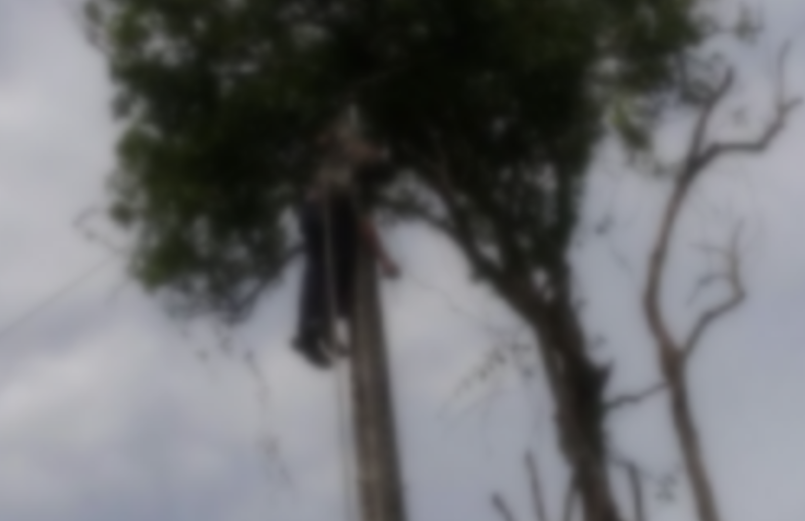 Homem morre eletrocutado e corpo fica pendurado em poste no AM