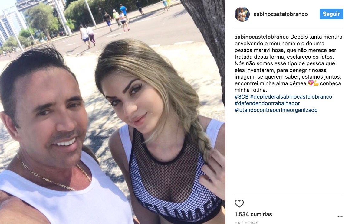 Sabino Castelo Branco assume namoro com modelo de 20 anos após polêmicas