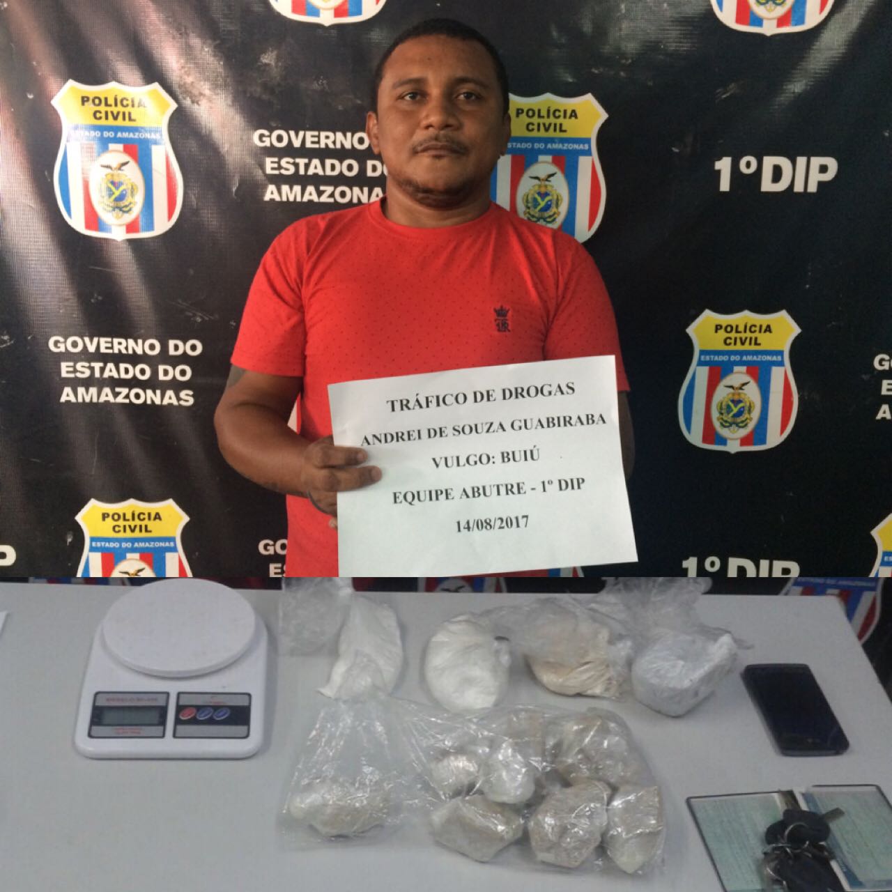 Suposto líder do tráfico, 'Buíu' é preso em flagrante com drogas enterradas no quintal de casa em Manaus