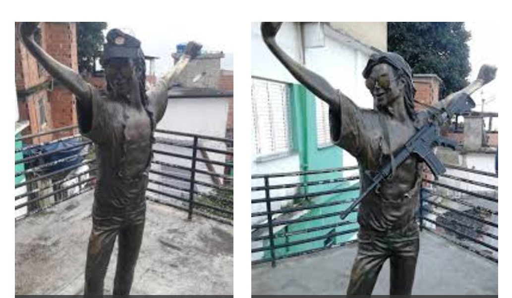Agora, a estátua de Michael Jackson com boné da PM