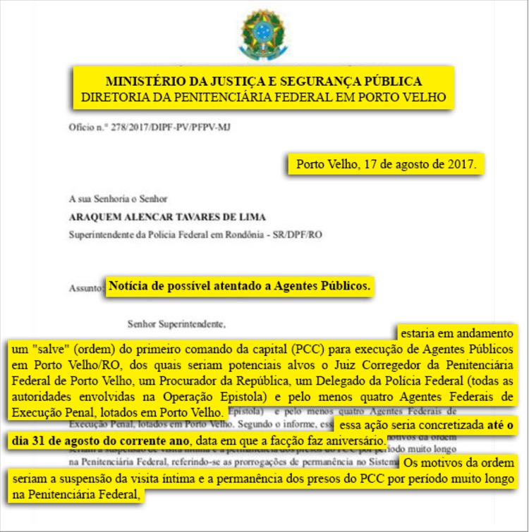 PCC planeja matar juiz, delegado, procurador e agentes nos próximos dias