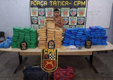 Em Manaus, homem é preso com 228 kg de drogas escondidos em casa