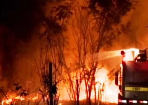 Incêndio de grandes proporções atinge área de vegetação em Iranduba